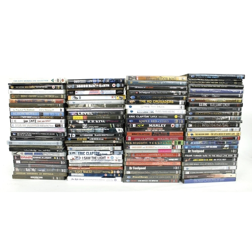 328 - Approximately one hundred DVDs relating to blues and pop music including iconic bands and artists su... 