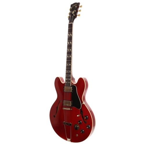 485 - Gibson ES-345 TDC semi-hollow body electric guitar, made in USA, circa 1969; Body: cherry finish, li... 