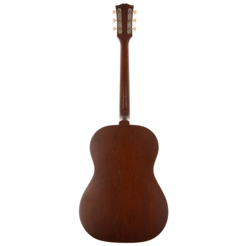 486 - 1969 Gibson B-20 acoustic guitar, made in USA; Back and sides: mahogany, lacquer checking, surface s... 