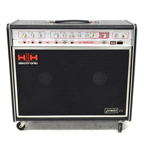 1076 - HH Electronic VS Musician 2 x 12 combo guitar amplifier, with Valve-Sound pedal, user manual and cov... 