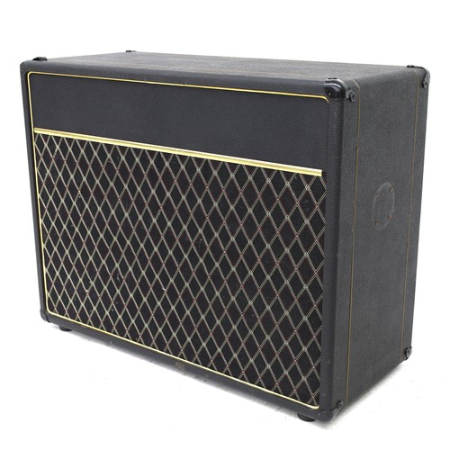 1014 - Vox guitar amplifier speaker cabinet, with Vox heavy duty black back speakers (one missing plastic b... 