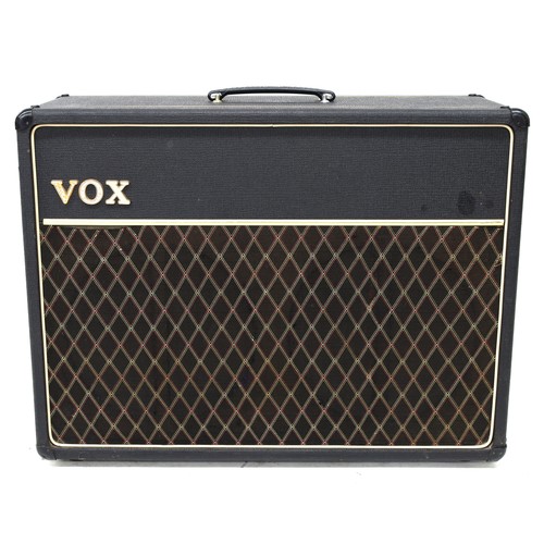 1015 - Vox 2x12 guitar amplifier speaker cabinet, enclosing a pair of Vox Silver Bulldog speakers, with dus... 