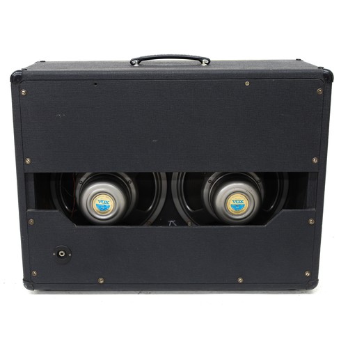 1015 - Vox 2x12 guitar amplifier speaker cabinet, enclosing a pair of Vox Silver Bulldog speakers, with dus... 