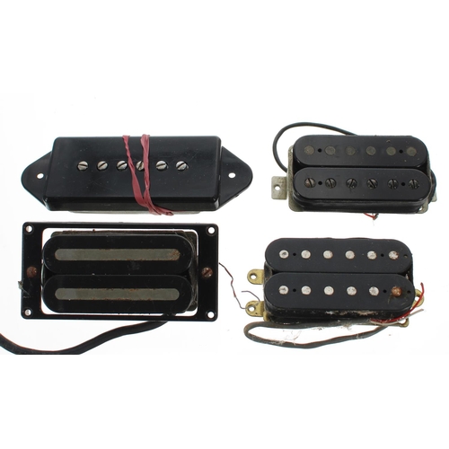 197 - Bernie Marsden - four guitar pickups to include a Schaller blade humbucker, a Dog Ear P90 and two ot... 