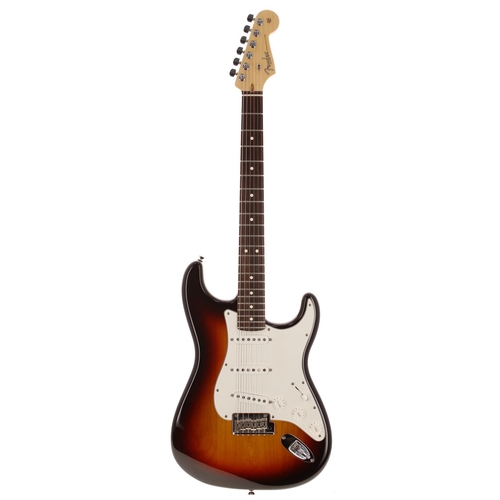 383 - 2008 Fender American Standard Stratocaster electric guitar, made in USA; Body: three-tone sunburst f... 