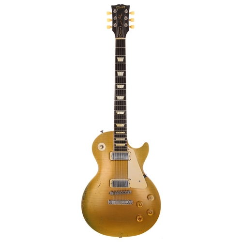 448 - Dax & Co modified 2018 Gibson Les Paul Deluxe electric guitar; Body: relic nitro gold top upon c... 