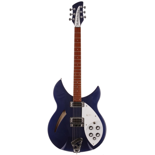 507 - 2017 Rickenbacker 330 semi-hollow electric guitar, made in the USA; Body: midnight blue finish, a fe... 