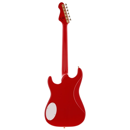 586 - Joe Doe Guitars by JHS Vintage Gas Jockey electric guitar; Body: red finish; Neck: good; Fretboard: ... 