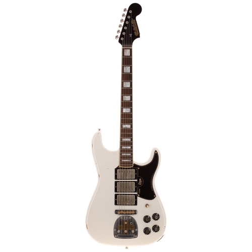 589 - Joe Doe Guitars 'The Sister Caster' electric guitar, made in England; Body: light relic Gospel white... 