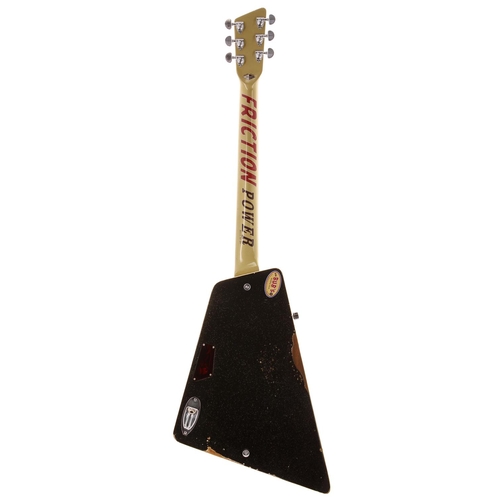 591 - Joe Doe Guitars Atomika electric guitar, made in England; Body: nitro glitter black finished eccentr... 