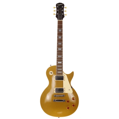 605 - 1997 Epiphone Limited Edition Gibson Les Paul electric guitar; Body: gold top finish upon brown fini... 