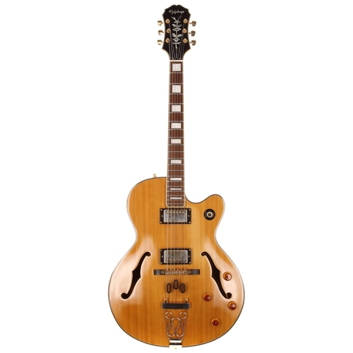 606 - 1990 Epiphone Emperor hollow body electric guitar; Body: natural finished maple back and sides and s... 