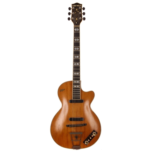 640 - Hofner Club 50 electric guitar, made in Germany, circa 1960; Body: blonde finished figured maple bac... 