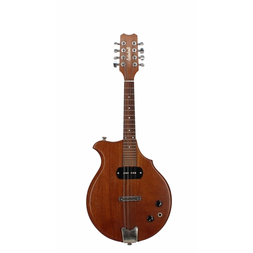 1600 - Rare Chris Eccleshall solid body mandolin, ser. no. 607 88, with shaped mahogany body and mother of ... 