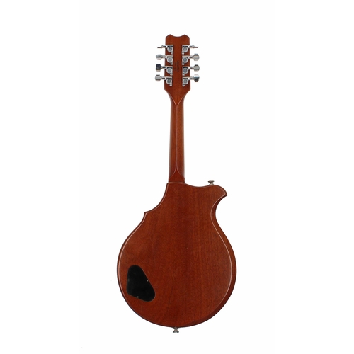 1600 - Rare Chris Eccleshall solid body mandolin, ser. no. 607 88, with shaped mahogany body and mother of ... 