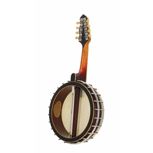 1604 - 'The Gibson' banjo mandolin, bearing the Standard Gibson oval guarantee label stuck to the inside po... 