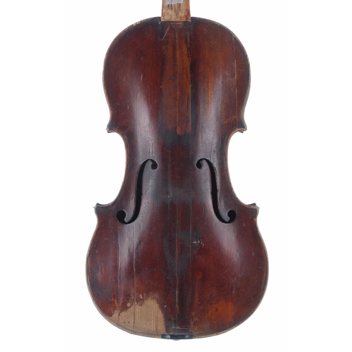 2424 - Interesting English violin of the Forster School in need of restoration, the two piece back of faint... 