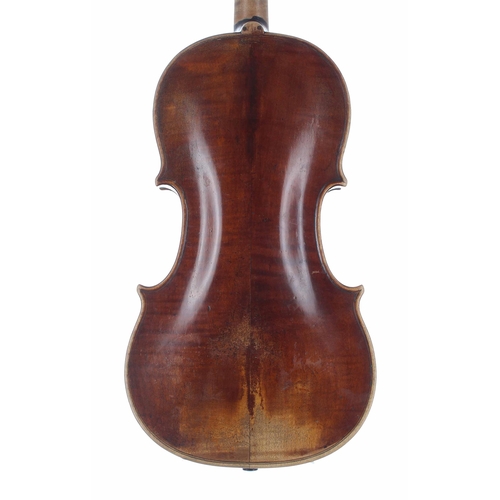 2424 - Interesting English violin of the Forster School in need of restoration, the two piece back of faint... 