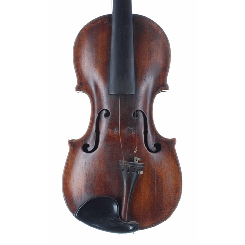 2432 - Tyrolean violin circa 1800, the two piece back of plainish wood with similar wood to the sides ... 