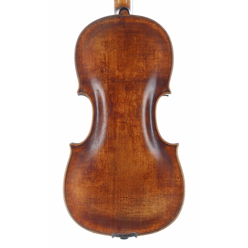 2432 - Tyrolean violin circa 1800, the two piece back of plainish wood with similar wood to the sides ... 