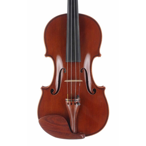 2436 - Jay Haide 101 violin labelled and dated 2002, the two piece back of faint irregular curl with simila... 