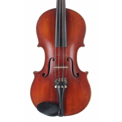 2439 - Good Mittenwald half size violin by Neuner & Hornsteiner, the one piece back of faint mediu... 