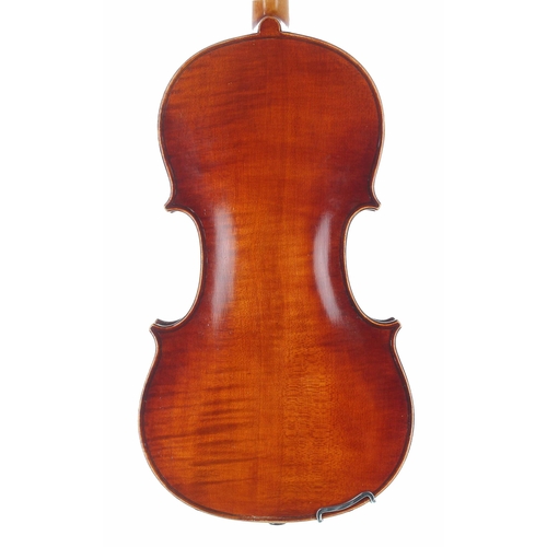 2439 - Good Mittenwald half size violin by Neuner & Hornsteiner, the one piece back of faint mediu... 