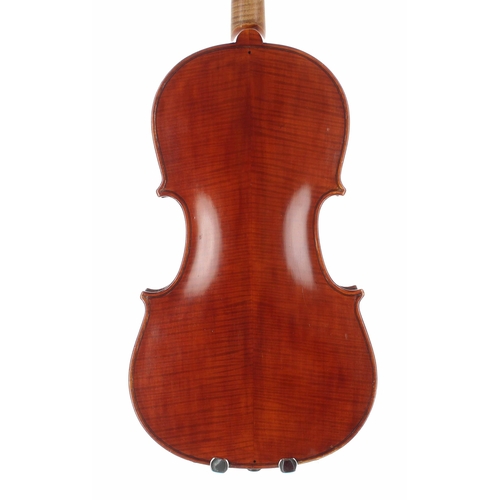 2440 - Italian violin by and labelled C. Masetti, fece in Firenze, 1920, the two piece back of faint fine c... 