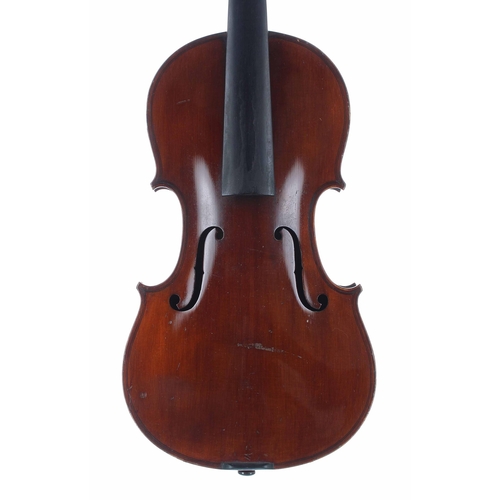 2443 - German violin labelled Copy of (Amati) bearing the S.M. trademark, 14 1/16