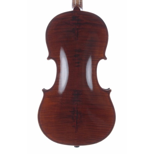 2443 - German violin labelled Copy of (Amati) bearing the S.M. trademark, 14 1/16