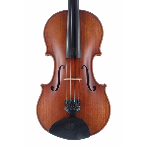 2447 - Good modern English violin by and labelled Christopher Rowe, Maker, Pondwell, Isle of Wight, no. 173... 