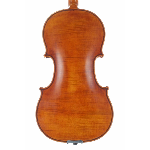 2447 - Good modern English violin by and labelled Christopher Rowe, Maker, Pondwell, Isle of Wight, no. 173... 