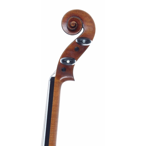 2447 - Good modern English violin by and labelled Christopher Rowe, Maker, Pondwell, Isle of Wight, no. 173... 