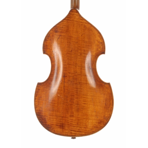 2448 - Interesting 18th century English viol/viola labelled Barak Norman..., with later four stringed neck,... 