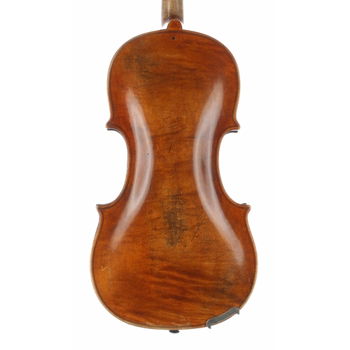 2457 - Late 19th century German violin, 14 1/16