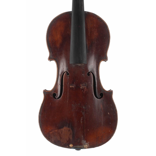 2459 - Mid 19th century French violin by and stamped D. Nicolas A. La Ville de Cremonne to the inner back, ... 