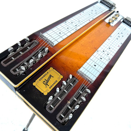 481 - 1950s Gibson Console Grande double neck lap guitar, sunburst finish, with original Geib case and sta... 