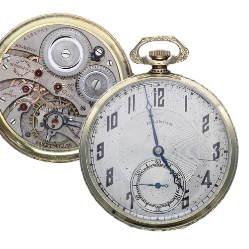 853 - Illinois Watch Co. 'The Autocrat' 14k gold filled lever dress pocket watch, circa 1924, signed 17 je... 