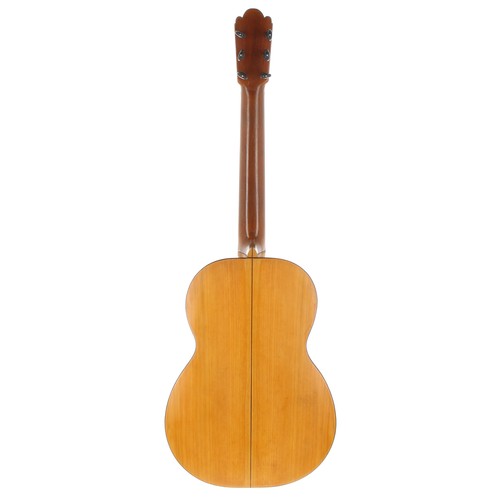 3202 - 19th century Rafael Salazar Grajales guitar, made in Sevilla, Spain; Back and sides: cypress, light ... 