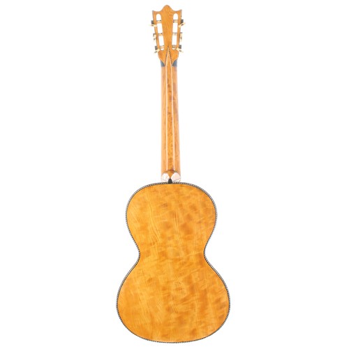 3211 - 19th century French guitar branded Aubry Maire to the inside back, circa 1840; Body: natural maple b... 