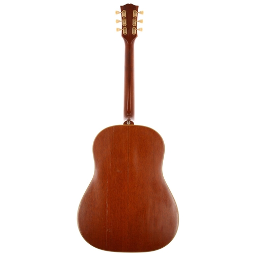 436 - 1956 Gibson Country Western acoustic guitar, made in USA; Back and sides: mahogany, large cleated cr... 