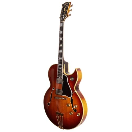 452 - 1963 Gibson Byrdland hollow body electric guitar, made in USA; Body: sunburst finish, light checking... 