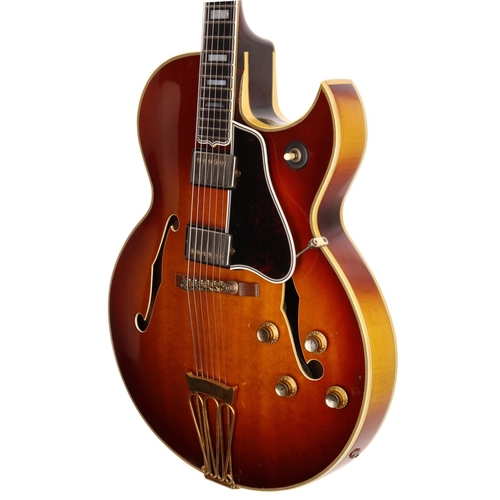 452 - 1963 Gibson Byrdland hollow body electric guitar, made in USA; Body: sunburst finish, light checking... 