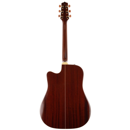 536 - 2001 Takamine Santa Fe ESF-10C electro-acoustic guitar, made in Japan; Back and sides: mahogany, a f... 