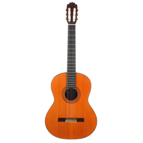 3261 - Paulino Bernabe Estudio classical guitar, made in Spain; Back and sides: Indian rosewood, light surf... 