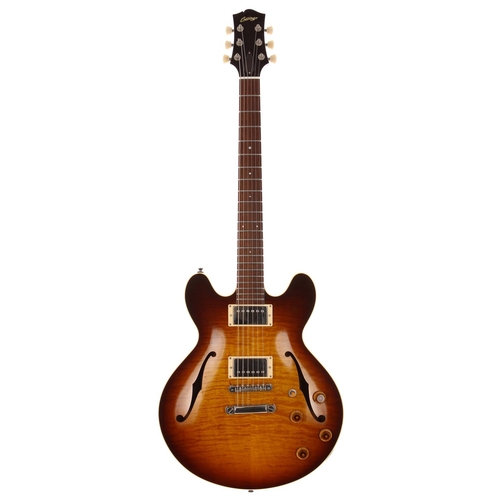 554 - Collings I35 semi-hollow body electric guitar, made in USA, circa 2009; Body: tobacco sunburst quilt... 