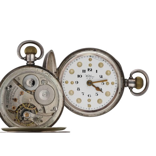 877 - American Waltham 'Braille' silver lever hunter pocket watch, circa 1917, serial no. 21608887, signed... 