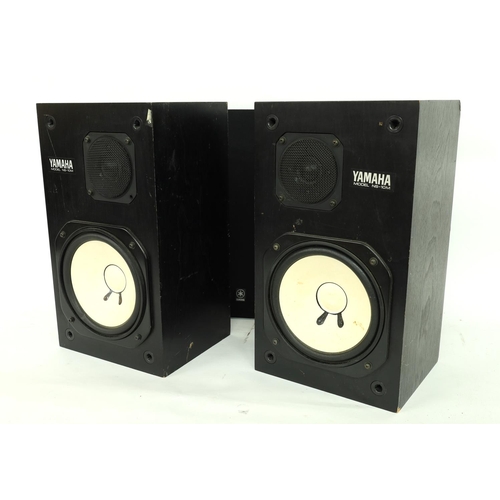 3053 - Pair of Yamaha NS-10M reference monitor speakers; together with a pair of Studio Spares speaker stan... 