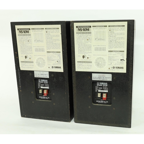 3053 - Pair of Yamaha NS-10M reference monitor speakers; together with a pair of Studio Spares speaker stan... 