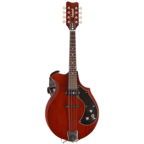 308 - Nevil Kiddier - studio used 1975 Chris Eccleshall solid mahogany electric mandolin, within wooden ca... 